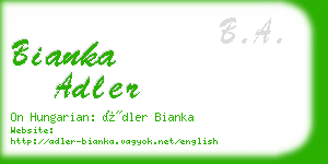 bianka adler business card